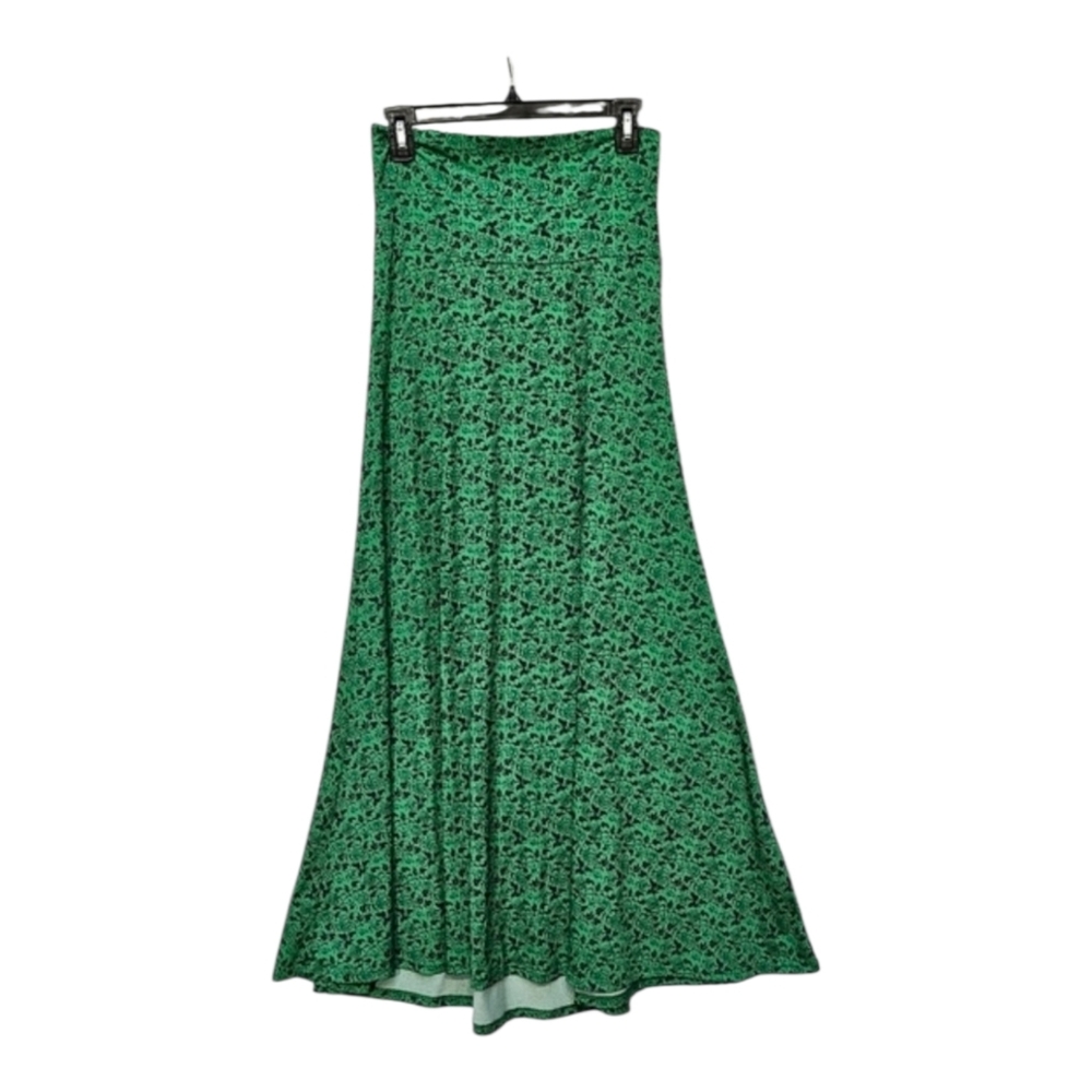 Lularoe Floral Mermaid Green & Blue Maxi Skirt 96% Polyester 4% Spandex Size XS